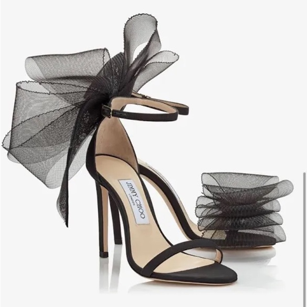 Jimmy Choo Aveline 100 Asymmetric Bow Stiletto Shoe